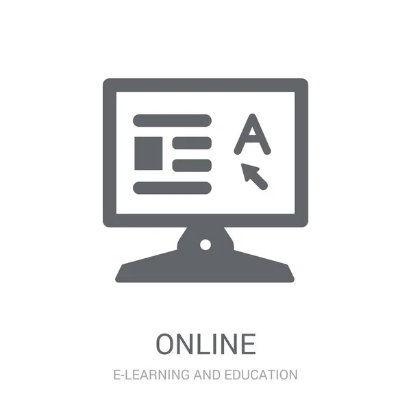 Ícone Online Trendy Online Logo Concept White Background Learning Education — Vetor de Stock