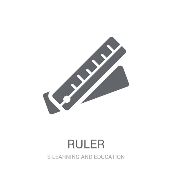 Reuler Icon Модная Концепция Логотипа Ruler Белом Фоне Коллекции Электронного — стоковый вектор