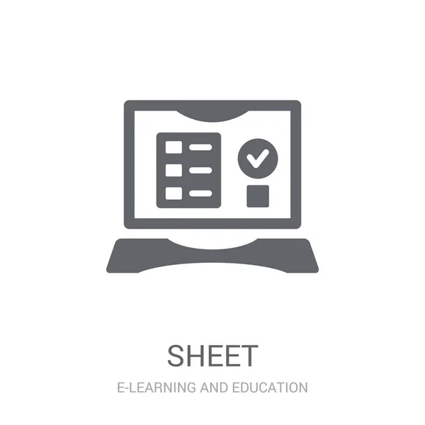 Ícone Folha Trendy Sheet Logo Concept White Background Learning Education — Vetor de Stock