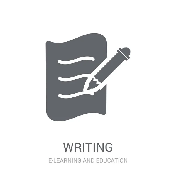 Написання Піктограми Тенденція Написання Логотипу Білому Тлі Колекції Електронного Навчання — стоковий вектор