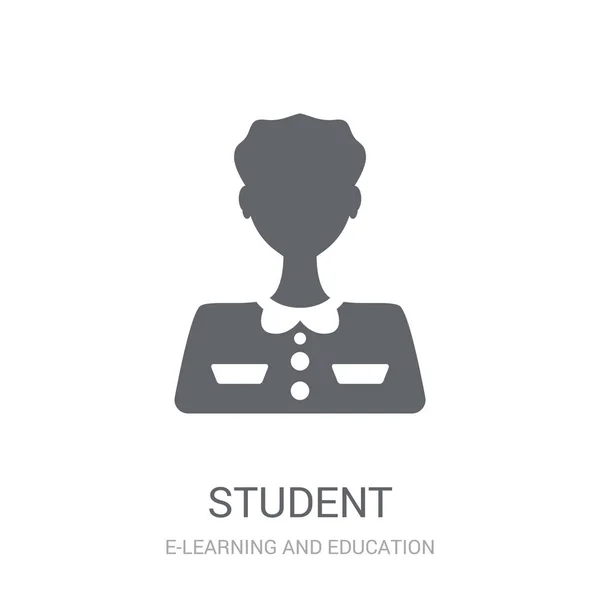 Icono Del Estudiante Concepto Logotipo Del Estudiante Moda Sobre Fondo — Archivo Imágenes Vectoriales