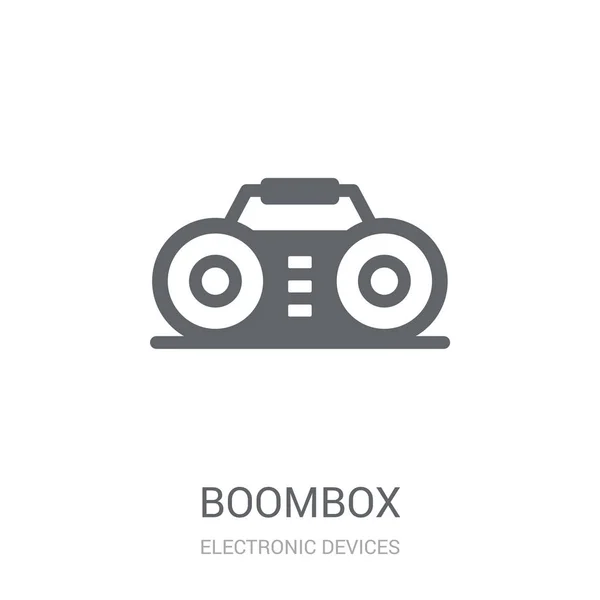 Значок Бумбокса Концепция Логотипа Trendy Boombox Белом Фоне Коллекции Электронных — стоковый вектор