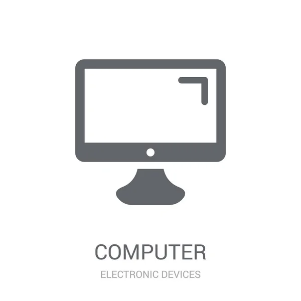 Icône Informatique Concept Logo Trendy Computer Sur Fond Blanc Collection — Image vectorielle