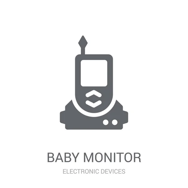 Значок Радионяни Trendy Baby Monitor Logo Concept White Fone Friendly — стоковый вектор