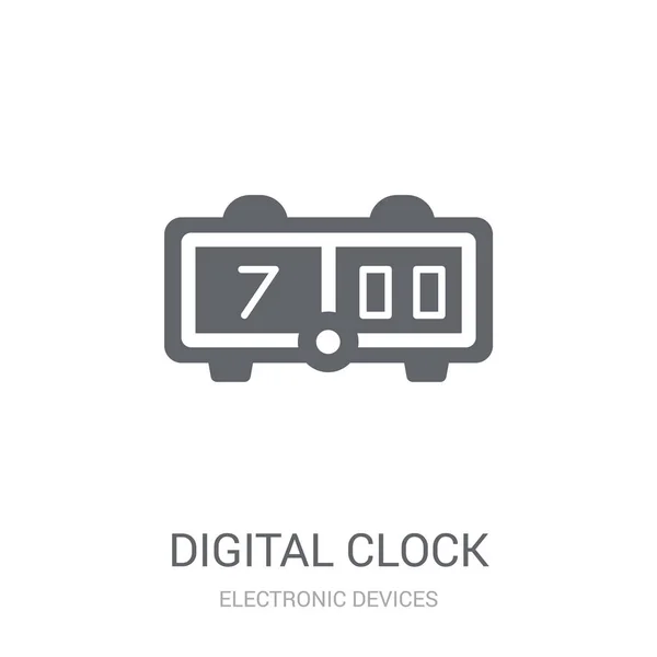 Icône Horloge Numérique Trendy Digital Horloge Logo Concept Sur Fond — Image vectorielle