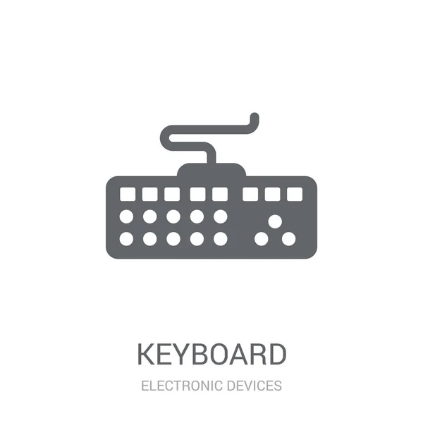 Icono Del Teclado Concepto Logotipo Teclado Moda Fondo Blanco Colección — Vector de stock