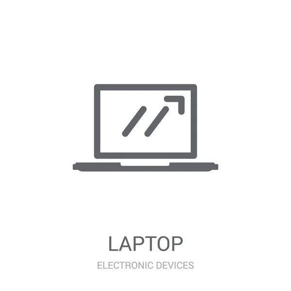 Icono Del Ordenador Portátil Concepto Logotipo Trendy Laptop Sobre Fondo — Vector de stock