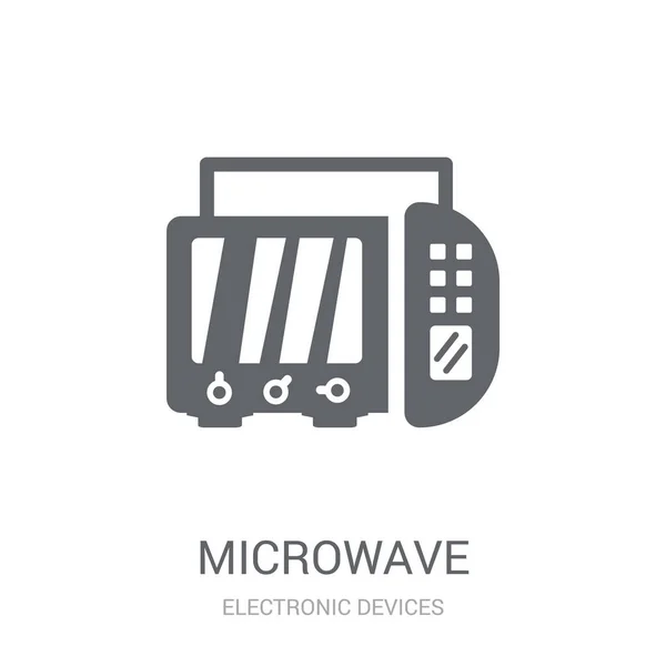 Микроволновая Икона Trendy Micmicrowave Logo Concept White Background Electronic Devices — стоковый вектор