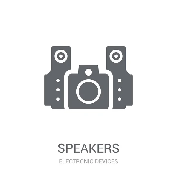 Icono Altavoces Concepto Logotipo Los Altavoces Moda Sobre Fondo Blanco — Vector de stock