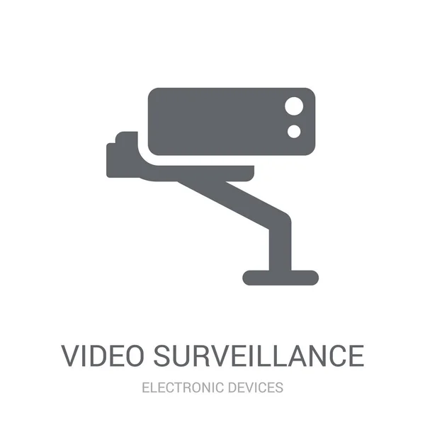 Videobewaking Pictogram Trendy Videobewaking Logo Concept Witte Achtergrond Uit Elektronische — Stockvector