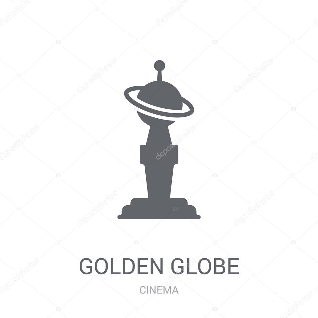 Golden globe icon. Trendy Golden globe logo concept on white background from Cinema collection. Suitable for use on web apps, mobile apps and print media.