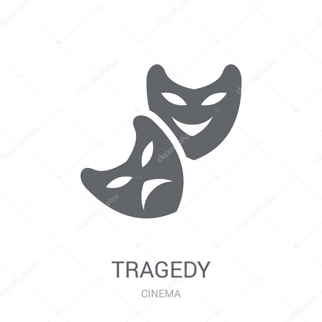 Tragedy icon. Trendy tragedy logo concept on white background from Cinema collection. Suitable for use on web apps, mobile apps and print media.