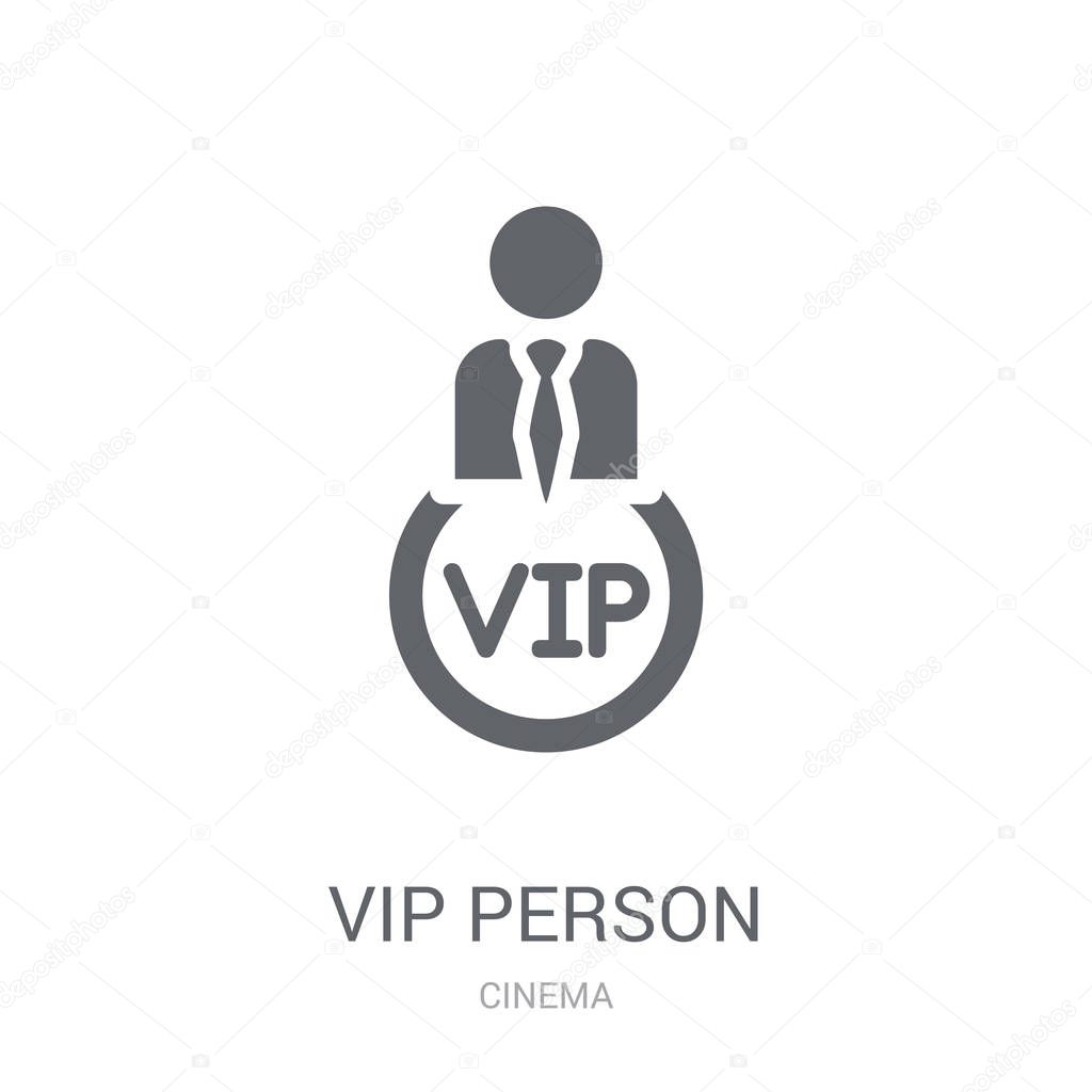 Vip person icon. Trendy Vip person logo concept on white background from Cinema collection. Suitable for use on web apps, mobile apps and print media.