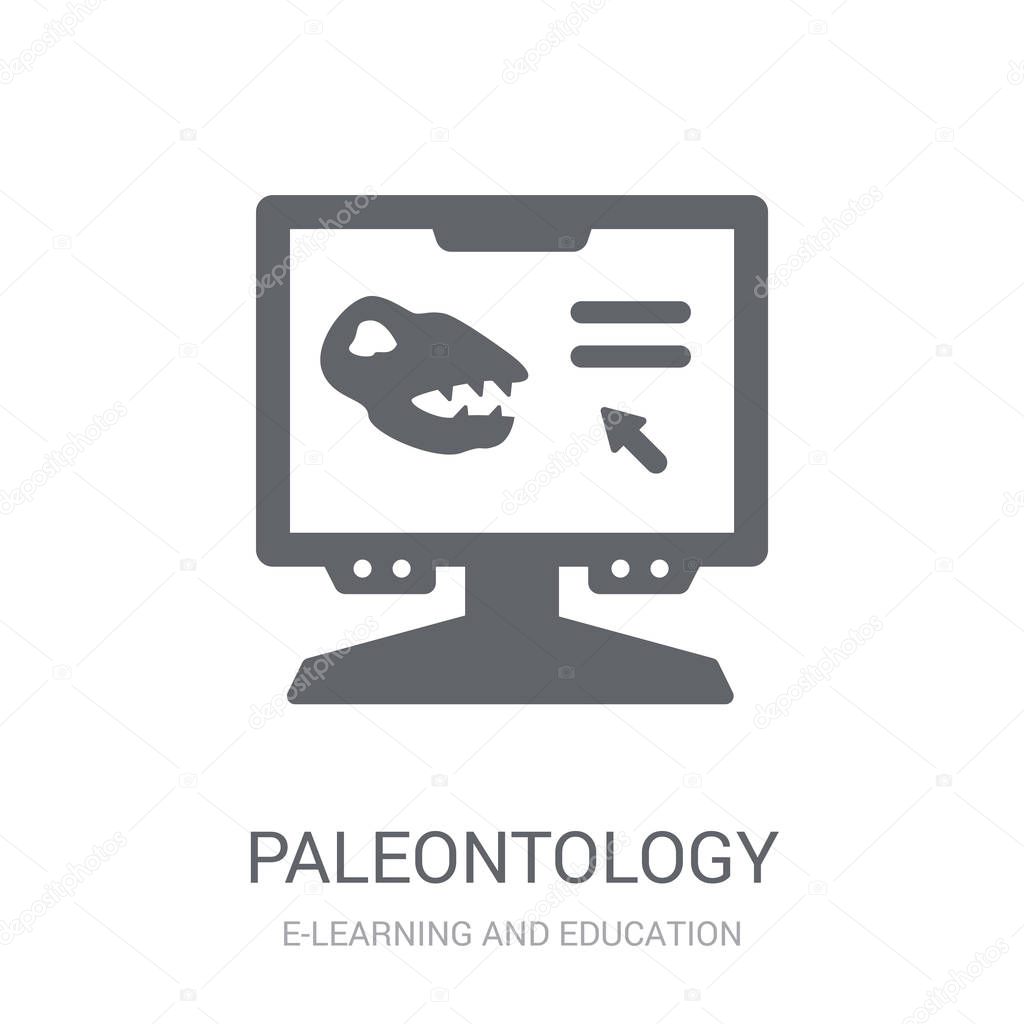 Paleontology icon. Trendy Paleontology logo concept on white background from E-learning and education collection. Suitable for use on web apps, mobile apps and print media.