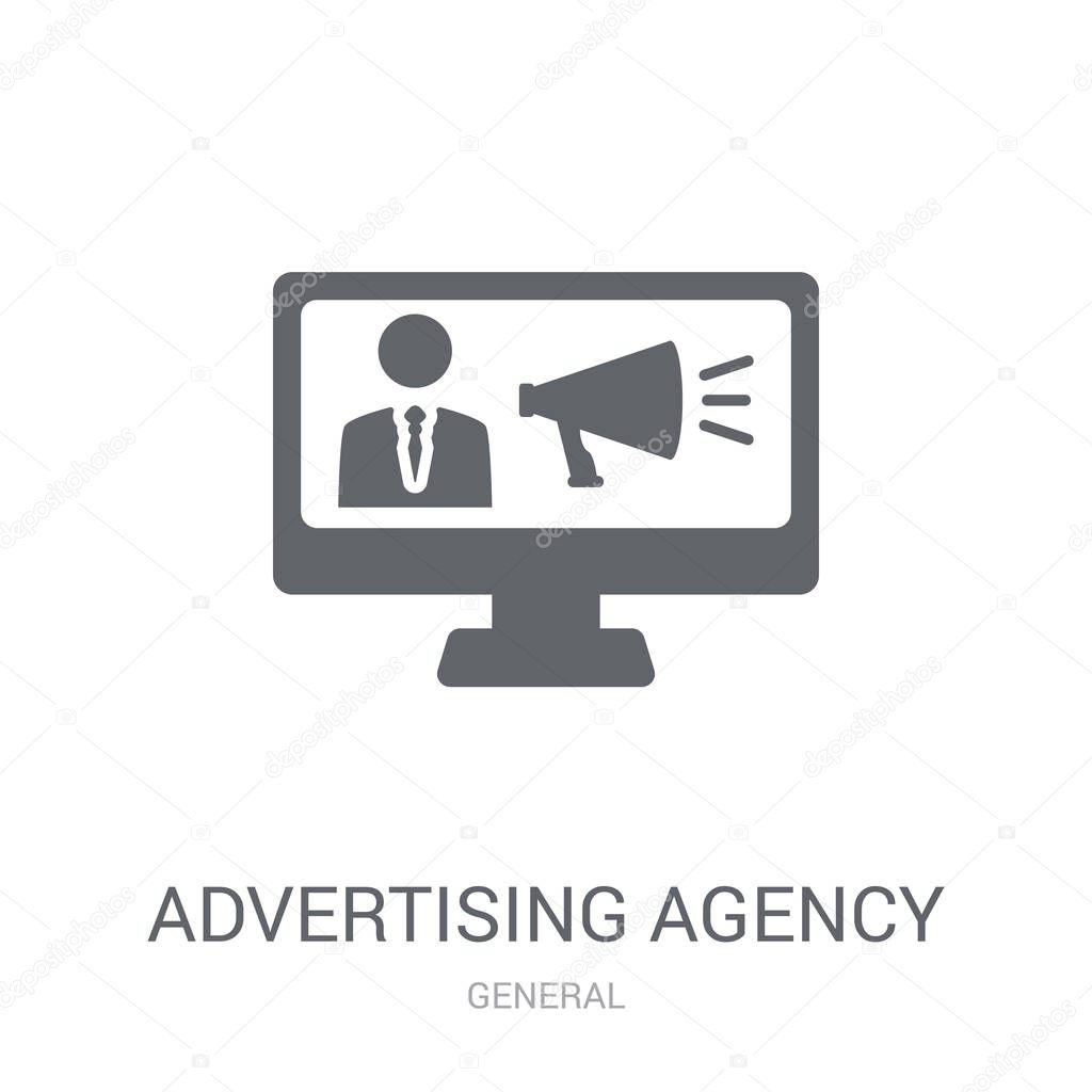 Advertising agency icon. Trendy advertising agency logo concept on white background from General collection. Suitable for use on web apps, mobile apps and print media.