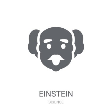 Einstein simgesi. Trendy Einstein logo kavramı bilim koleksiyonundan beyaz arka plan üzerinde. Web uygulamaları, mobil uygulamalar ve basılı medya kullanım için uygundur..