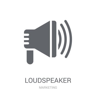 Hoparlör simgesi. Trendy hoparlör logo kavramı koleksiyonu pazarlama dan beyaz arka plan üzerinde. Web uygulamaları, mobil uygulamalar ve basılı medya kullanım için uygundur..