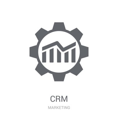CRM simgesi. Trendy Crm logo kavramı koleksiyonu pazarlama dan beyaz arka plan üzerinde. Web uygulamaları, mobil uygulamalar ve basılı medya kullanım için uygundur..