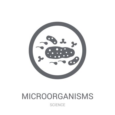 Mikroorganizmalar simge. Trendy mikroorganizmaların logo kavramı bilim koleksiyonundan beyaz arka plan üzerinde. Web uygulamaları, mobil uygulamalar ve basılı medya kullanım için uygundur..
