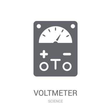 Voltmetre simgesi. Trendy voltmetre logo kavramı bilim koleksiyonundan beyaz arka plan üzerinde. Web uygulamaları, mobil uygulamalar ve basılı medya kullanım için uygundur..