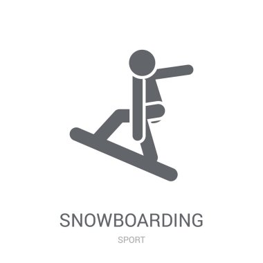 snowboard simgesi. Trendy snowboard logo kavramı spor koleksiyonundan beyaz arka plan üzerinde. Web uygulamaları, mobil uygulamalar ve basılı medya kullanım için uygundur..