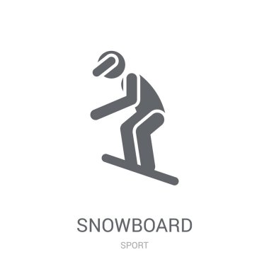Snowboard simgesi. Trendy Snowboard logo kavramı spor koleksiyonundan beyaz arka plan üzerinde. Web uygulamaları, mobil uygulamalar ve basılı medya kullanım için uygundur..