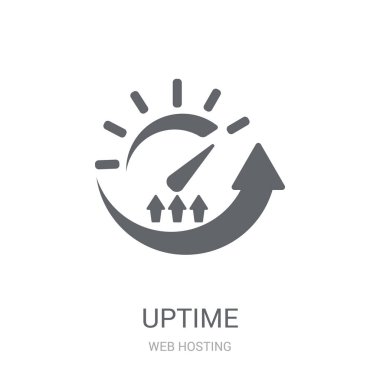 Uptime simgesi. Trendy Uptime logo kavramı koleksiyonu barındıran web üzerinden beyaz arka plan üzerinde. Web uygulamaları, mobil uygulamalar ve basılı medya kullanım için uygundur..
