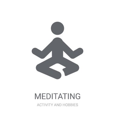 Simge meditasyon. Trendy meditasyon logo kavramı etkinlik ve Hobiler koleksiyon beyaz arka plan üzerinde. Web uygulamaları, mobil uygulamalar ve basılı medya kullanım için uygundur..