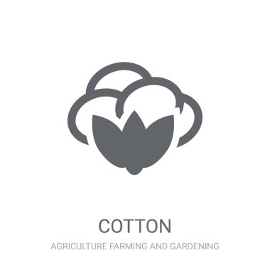 Pamuk simgesi. Trendy pamuk logo kavramı Tarım Tarım ve Bahçe koleksiyonu beyaz arka plan üzerinde. Web uygulamaları, mobil uygulamalar ve basılı medya kullanım için uygundur..
