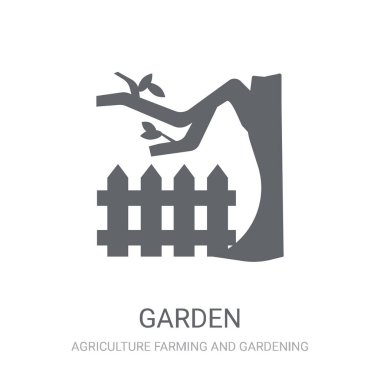 Bahçe simgesi. Trendy Bahçe logo kavramı Tarım Tarım ve Bahçe koleksiyonu beyaz arka plan üzerinde. Web uygulamaları, mobil uygulamalar ve basılı medya kullanım için uygundur..