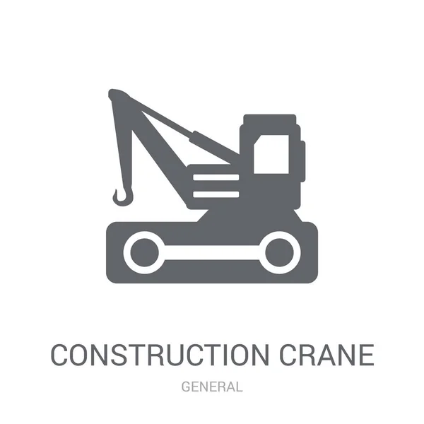 Icono Grúa Construcción Concepto Logotipo Grúa Construcción Moda Sobre Fondo — Vector de stock