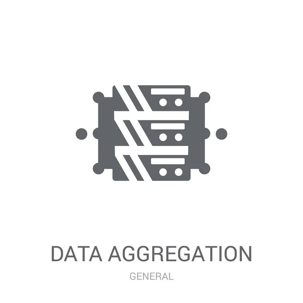Datensammelsymbol Trendy Data Aggregation Logo Konzept Auf Weißem Hintergrund Aus — Stockvektor