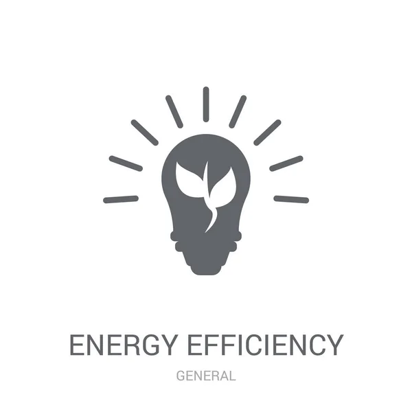 Energetycznej Efektywności Ikona Koncepcja Logo Efektywności Energii Modny Białym Tle — Wektor stockowy