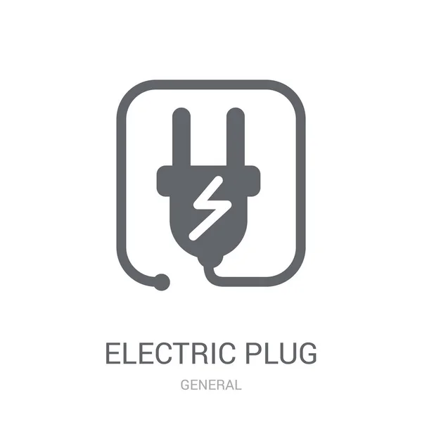 Electric Plug Icon Trendy Electric Plug Logo Concept White Background — Stock Vector