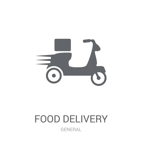 Ikon Pengiriman Makanan Logo Penyampaian Makanan Dengan Latar Belakang Putih - Stok Vektor