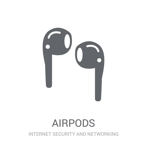 Airpods Icon Trendy Airpods Logo Concept White Background Internet Security — Stock Vector