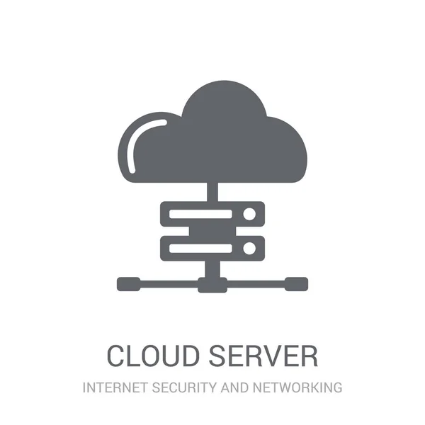 Icono Del Servidor Cloud Concepto Logotipo Del Servidor Trendy Cloud — Archivo Imágenes Vectoriales