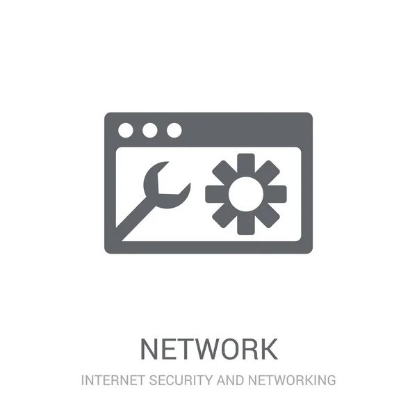 네트워크 최적화 아이콘입니다 인터넷 네트워킹 컬렉션에서 배경에 네트워크 최적화 모바일 — 스톡 벡터