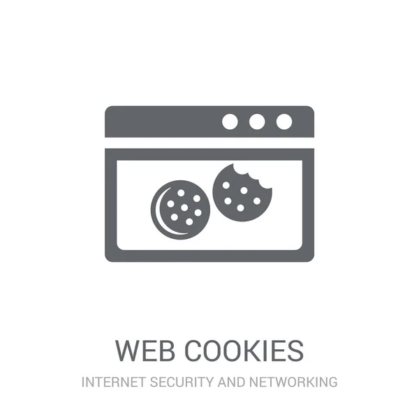 Icona Dei Cookie Web Trendy Web Cookie Logo Concept Sfondo — Vettoriale Stock