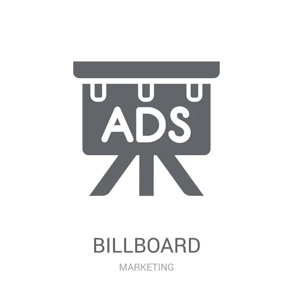 Billboard Simgesi Trendy Billboard Logo Kavramı Koleksiyonu Pazarlama Dan Beyaz — Stok Vektör