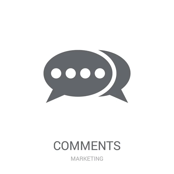 Comentários Ícone Trendy Comments Logo Concept White Background Marketing Collection —  Vetores de Stock