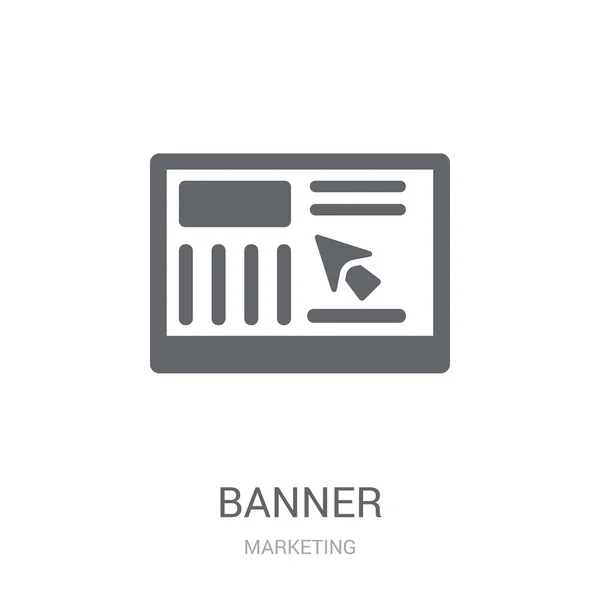 Icono Del Estandarte Concepto Logotipo Trendy Banner Sobre Fondo Blanco — Vector de stock