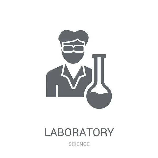 Icono Del Laboratorio Concepto Logotipo Trendy Laboratory Sobre Fondo Blanco — Archivo Imágenes Vectoriales