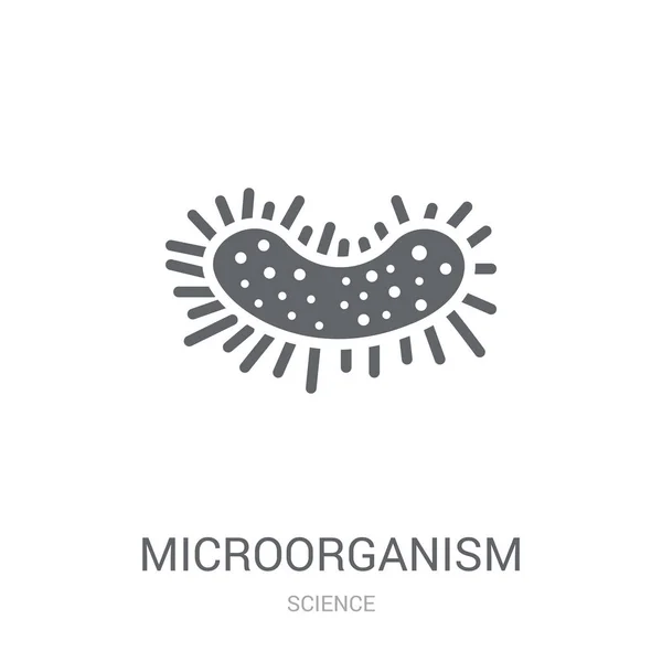 Ícone Microrganismo Conceito Logotipo Microorganismo Moda Fundo Branco Coleção Science —  Vetores de Stock