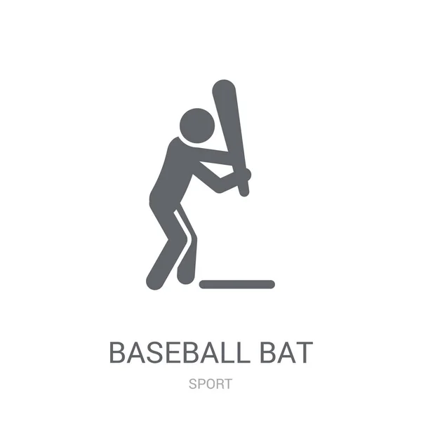 Honkbal Bat Pictogram Trendy Baseball Bat Logo Concept Witte Achtergrond — Stockvector