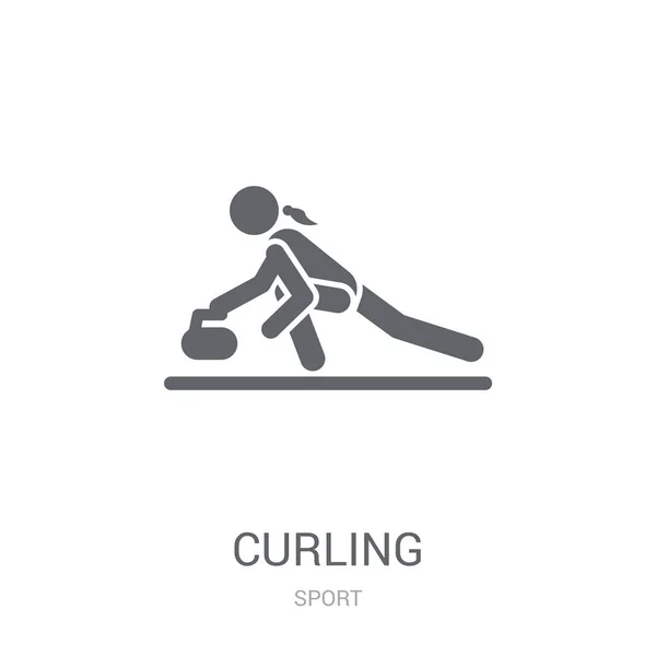 Icono Curling Concepto Logotipo Moda Curling Sobre Fondo Blanco Colección — Archivo Imágenes Vectoriales