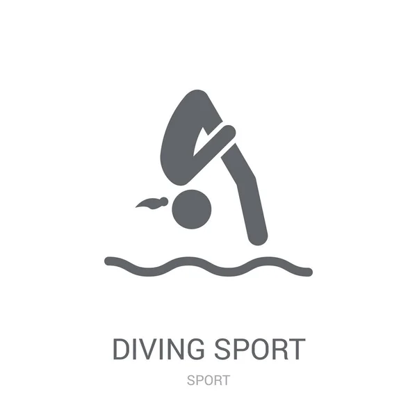 Dykning Sport Ikonen Trendiga Dykning Sport Logo Koncept Vit Bakgrund — Stock vektor