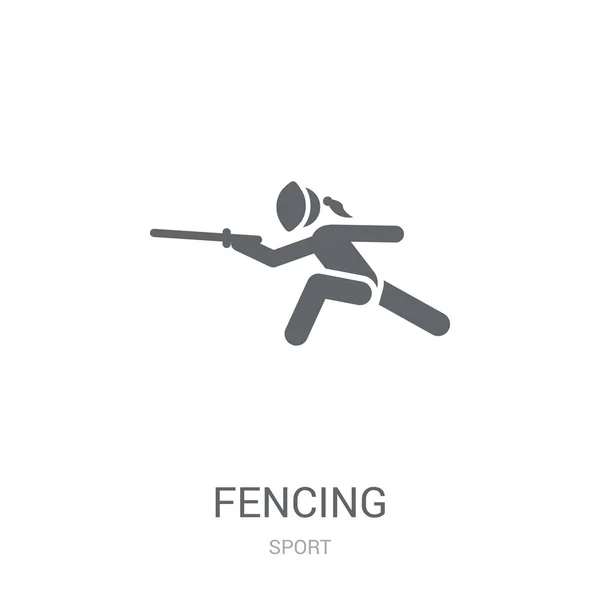 Icono Esgrima Concepto Logotipo Trendy Fencing Sobre Fondo Blanco Colección — Archivo Imágenes Vectoriales