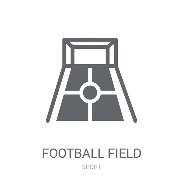 Ícone Campo Futebol Conceito Logotipo Campo Futebol Moda Fundo Branco — Vetor de Stock