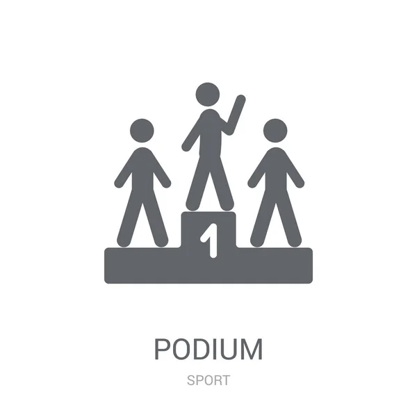 Podium Ikonen Trendiga Podium Logotyp Koncept Vit Bakgrund Från Sport — Stock vektor